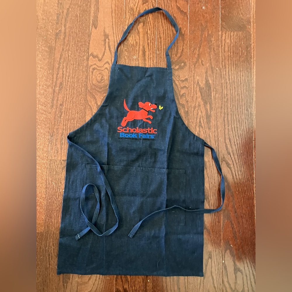 Scholastic Book Fairs Clifford the Big Red Dog denim apron